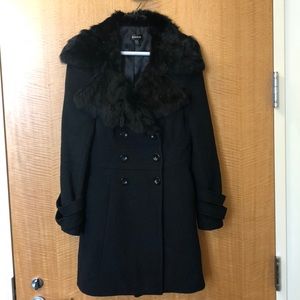 Fur collar coat